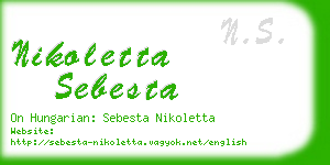 nikoletta sebesta business card